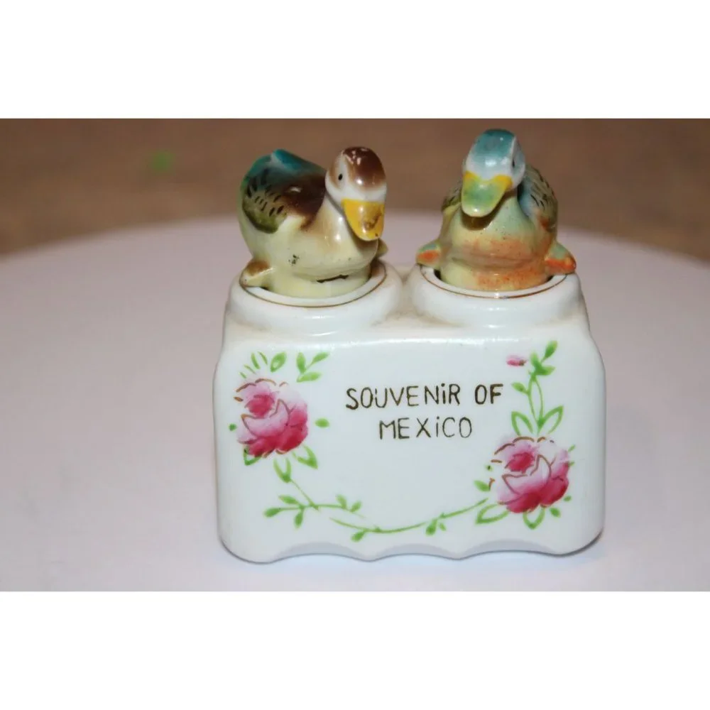 Salt & Pepper Shakers - Nodding Ducks in stand from Japan.